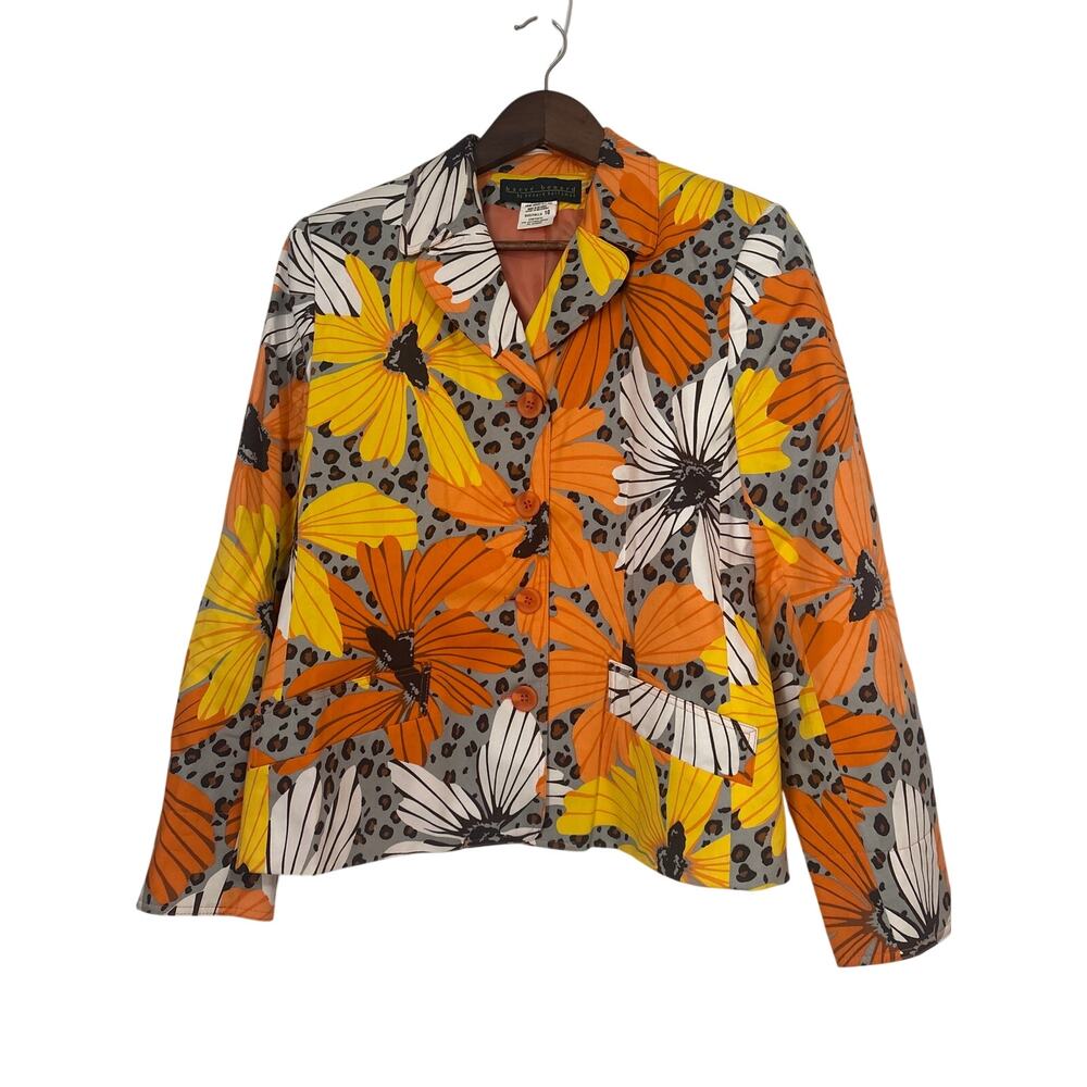 Women's Harve' Benard by Benard Holtzman Multicolored Button Blazer Size 10